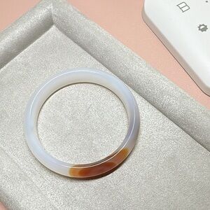 Elegant White and Brown Bangle